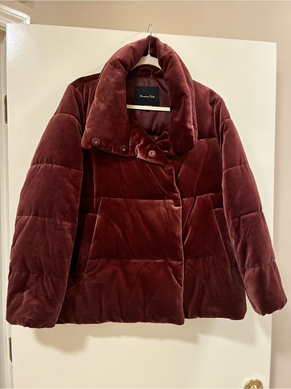 Massimo Dutti Velvet Puffer Jacket Size Large